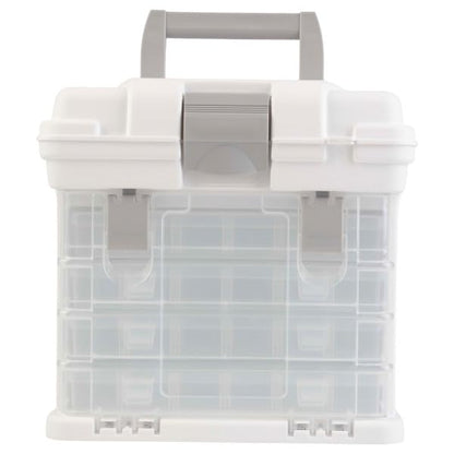 Portable Tool Box - Small Parts Organizer with Drawers and Customizable Compartments for Hardware, Fishing Tackle, Beads or Crafts by Stalwart (White)