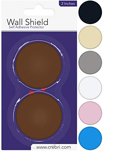 Silicone Wall Protectors from Door knobs - Self Adhesive Round Plate - Door Bumper Pads - Rubber Door Handle Bumper Guard for Door Knob, Kitchen, Office (2inch, Brown) - color: Brown, size: 2 inches