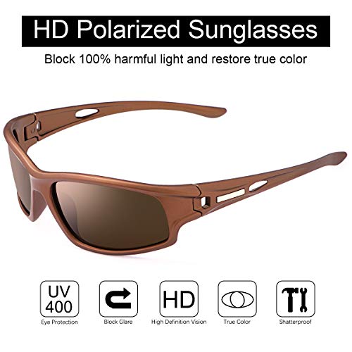 YIMI Polarized Photochromic Driving z87 Sunglasses For Men Women Day and Night safety glasses - color: Brown Frame/Brown Lens