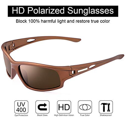 YIMI Polarized Photochromic Driving z87 Sunglasses For Men Women Day and Night safety glasses - color: Brown Frame/Brown Lens