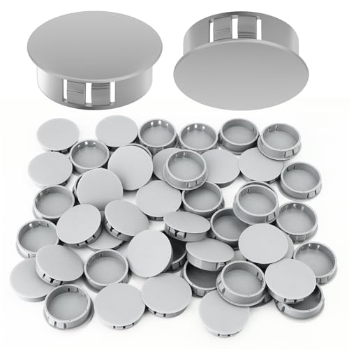 50PCS 1-1/2" Plastic Plugs Hole, Cabinet Hole Decorative Covers, Gray Plastic Plugs for Round Furniture Holes - color: Gray, size: 1-1/2"(50)