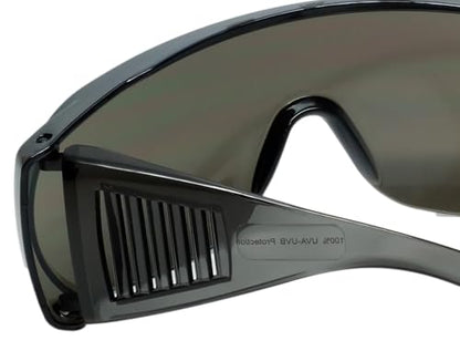 Calabria Fit Over Safety Glasses | Polarized Sunglasses Over Glasses | Wrap Around Anti-Fog | Scratch Resistant | Unisex - color: Silver