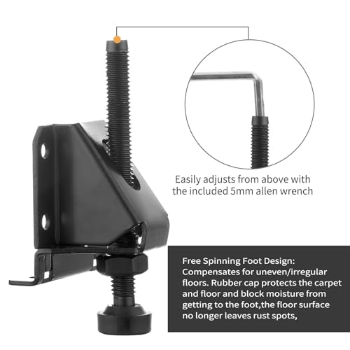 4 Pcak Adjustable Leveling Feet,Heavy Duty Furniture Levelers,Adjustable Furniture Feet,with Screws, Lock Nuts and Wrench,3 inch Adjustable Height, for Table, Cabinets