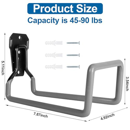PeoMev Garden Hose Holder - Metal Garden Hose Reel Wall Mounted Water Hose Holders for Outside, Heavy Duty Hose Hanger for Water Hose Storage - color: Gray