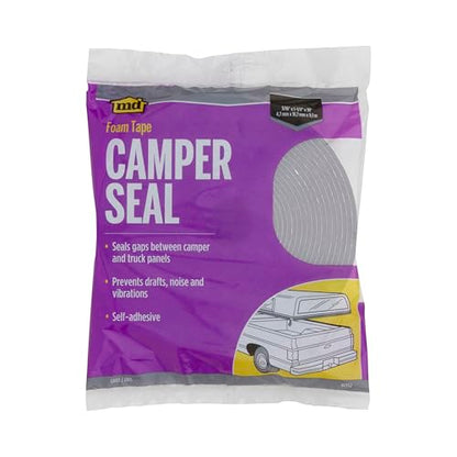M-D Building Products 02352 30 ft. Gray Foam Tape Camper Seal for Camper Shells