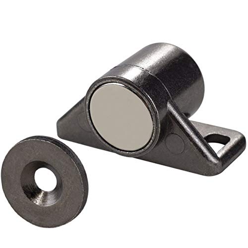 Keenkee 2 Pack Magnetic Cabinet Door Catch with Neodymium Magnet Cabinet Latch Magnetic Closure Hardware for Kitchen Cupboard and Closet Door Closing, Black Tone Gun Metal - color: Gun Metal 2ps