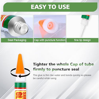 WOUSEDO 48 X 3g Super Glue Clear, Strong Adhesive,Super Glue Fast Drying Cyanoacrylate Glue for Wood,Rubber,Leather, Plastic, Metal, Rhinestone Jewelry, DIY Crafts and More - color: 48 X 3g