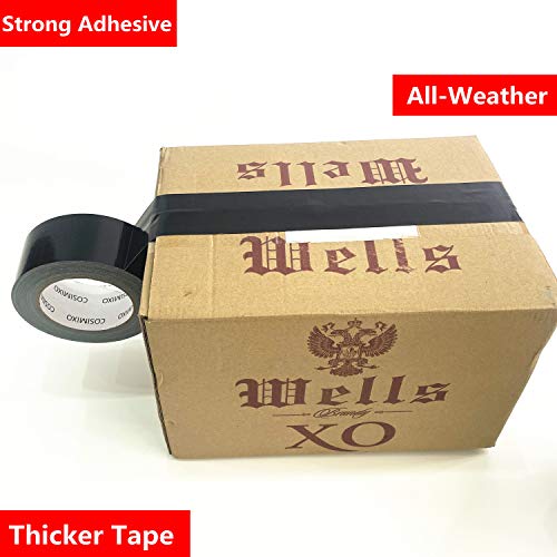 COSIMIXO 1-Pack Black Heavy Duty Duct Tape,2in x 55yds, Strong, Flexible, No Residue, All-Weather and Tear by Hand - Bulk Value for Repairs, Industrial, Professional Use - color: BLACK, size: 2INCH X 55YDS