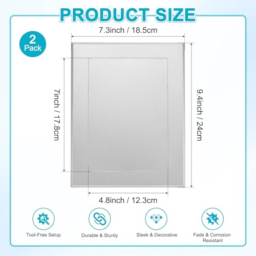 M METERXITY 2-Pack Access Panel for Drywall, 7x5 Inch Plastic Self Adhesive Wall Hole Cover Access Doors for Wiring Cable/Ceiling, Removable Plumbing Wall Panel [Silver Tone, Rectangle] - color: Silver Tone