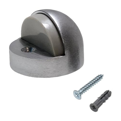 Commercial Residential Dome Floor Stop Door Stop, Metal Alloy, Floor Mount Door Stopper, Door and Wall Protection, Satin Chrome & Matt Black Finishes (Chrome, High) - size: High