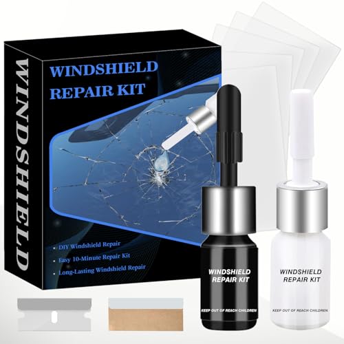 Windshield Crack Repair Kit, Windshield Repair Kit For Chips And Cracks, 2025 Upgraded Windshield Chip Repair Kit Rock Chip Repair Kit Windshield, Window Crack Repair Kit, For Invisible Repairs (2pcs) - color: Black one