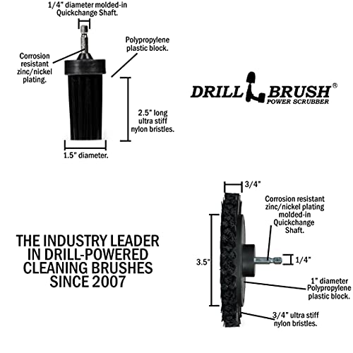 Grill Cleaning Drill Scrub Brush Attachment - Black Ultra Stiff Brush Attachments for Drill - BBQ, Griddle and Smoker Cleaning Brush - Nylon Grill Brush Stainless Steel - color: Black