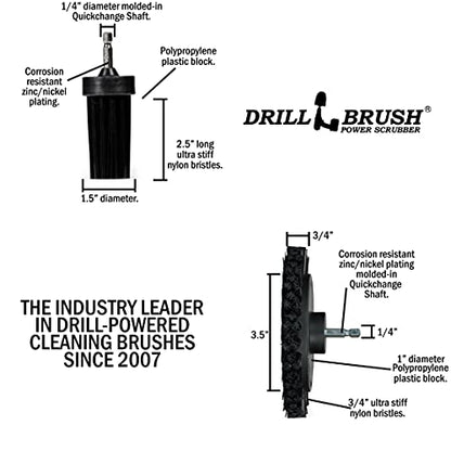 Grill Cleaning Drill Scrub Brush Attachment - Black Ultra Stiff Brush Attachments for Drill - BBQ, Griddle and Smoker Cleaning Brush - Nylon Grill Brush Stainless Steel - color: Black