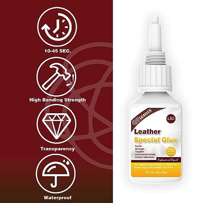30g Leather Glue, Special Fabric Adhesive for Leather craft, Shoe Repair, Furniture Upholstery, DIY | Strong Bonding Permanent Clear Washable for Genuine Leather Clothing Bags Seats Sofa and PU - size: 30g*1, style: Leather Glue