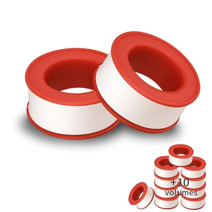 GCQ Teflon Tape, Thread Seal Tapes, PTFE Thread Seal Tape for Plumbers Sealant Tape for Leak Water Pipe Thread 3/4 inch x 790inch (10 Pack/White) - size: 3/4-790inch(10 Pack)