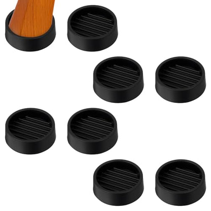 8 Pack Round Rubber Furniture Caster Cups, Non Slip Furniture Pads 1.5 x 1.5 Furnitures Gripper Anti Slide Floor Protector Rubber Furnitures Feet for Bed Couch Table Chair Stoppers(Black) - color: Black