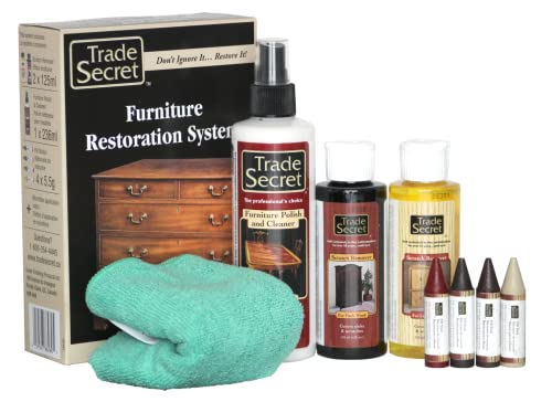 Trade Secret Complete Wood Furniture & Floor Restoration Kit - Scratch Repair and Polish System for Light and Dark Surfaces with Microfiber Cloth - color: Light and Dark Wood