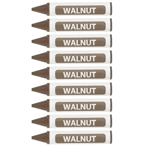 PATIKIL Furniture Markers Touch Up, 9Pcs Wax Wood Filler Sticks Furniture Repair Crayons for Scratches Wood Floor Holes Tables, Walnut Wood - color: Walnut Wood
