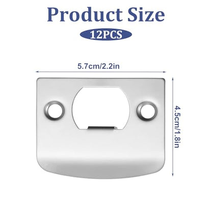 12Pcs Deadbolt Strike Plate Stainless Steel Deadbolt Covers Standard Door Lock Latch Restorer Spacer Door Reinforcement Kit for Home Office Doors Frame Repair