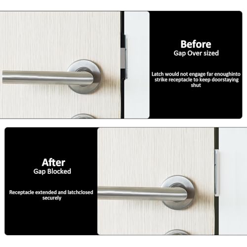Stainless Steel Universal Residential Security Striker, Set of 3 Different Thickness, Universal Standard Door Strike Plate with Shim, Door Gap Blocker Kit Block Access to Latch - color: Gray
