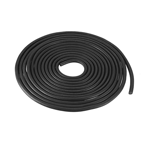 uxcell Nitrile Rubber Round Seal Strip, 7mm(9/32") Diameter 4 Meters (13.12Ft) Long Hard Solid Rubber Weather Stripping for DIY Gasket, Industrial Equipment, and Furniture - size: 7mmx4m
