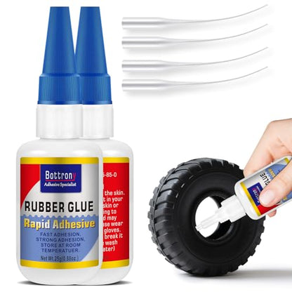 2-Pack Rubber Glue, Strong Flexible & Waterproof Super Glue for Rubber Repair, Heavy-Duty Adhesive for RC Tires, Shoe Soles, Seals, Hoses, Motorcycle Grips & Automotive Parts - size: 2 Pake, style: Rubber Glue