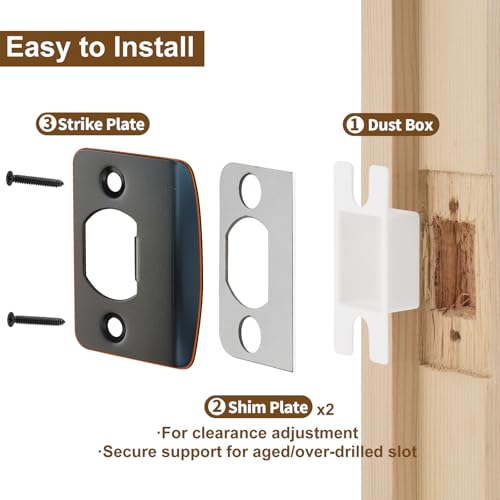 Standard Strike Plates with Spacer Shims (Oil Rubbed Bronze, 2 Pack) - color: Oil Rubbed Bronze, size: 2 Pack