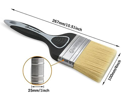 ROLLINGDOG 4 Inch Paint Brush -Soft Paint Brush for Smooth Surfaces,Wall Paint,Ceiling,Blinds,Large Surface Areas(100mm) - color: Soft Paint Brush 100mm