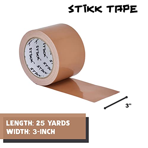 STIKK Duct Tape - Tan Duck Tape - 3 inch x 25 Yards - Heavy Duty Tape for Repairs, Household Projects - for Commercial HVAC and Construction - Effective Heavy Duty Waterproof Duct Tape - color: Tan