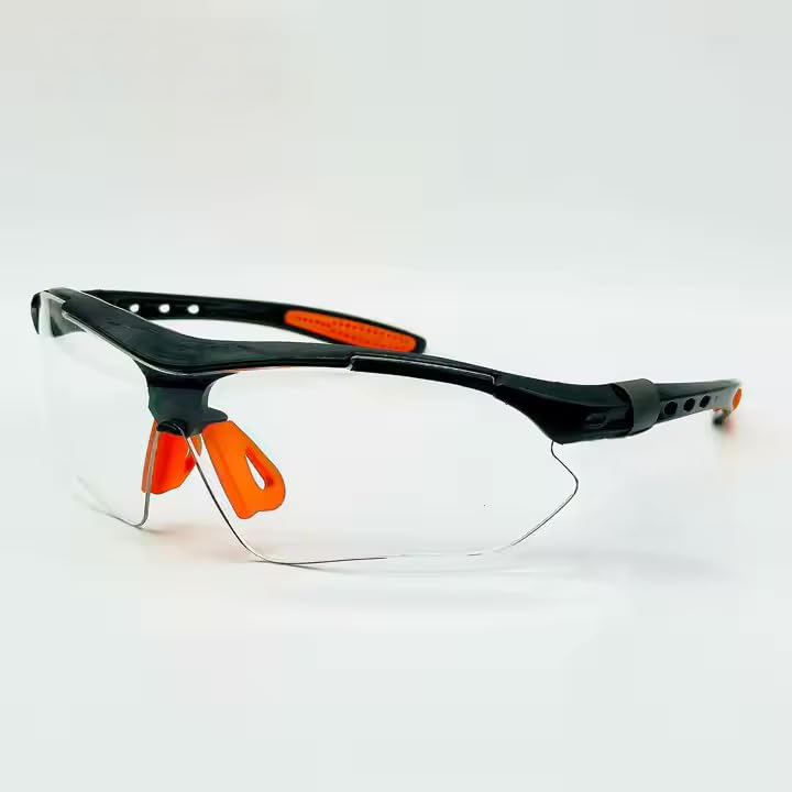 Safety Glasses, ANSI Z87.1 Certified with Anti-Fog and Scratch Resistant Lenses, Adjustable with Black Frame - color: Clear