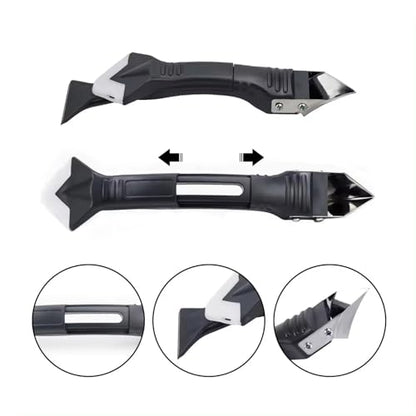 2 Pack 3-IN-1 Caulk Tool for Removal and Application, for Bathroom, Kitchen, Flooring, Windows, Sinks and Frames Seal