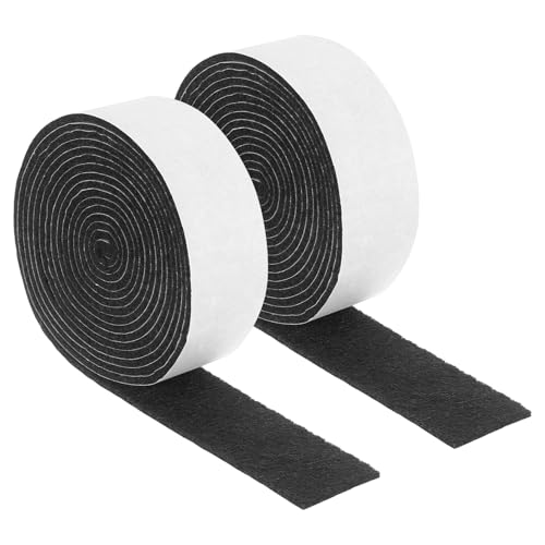 uxcell Felt Strips with Adhesive Backing, 2 Rolls 1" x 79" x 0.08" Anti Scratch Furniture Felt Tapes Self-Stick Pads for Protecting Hardwood Floor, Black - color: Black, size: 1"x79"x0.08"