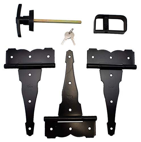 Shed Windows and More Single Door Hardware Kit Colonial (8" Hinge), T Handle and Screws - size: 8 Inch