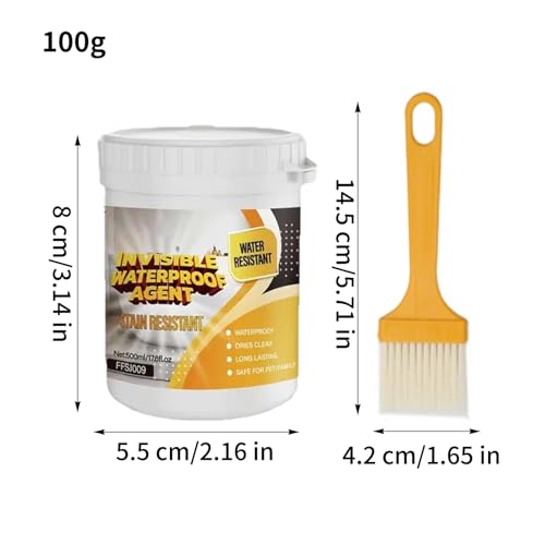 Waterproof Sealant - 100g Anti-Leakage Invisible Coating,Leak Repair Sealant with Brush | for Roof Repair Floor Bathroom Basement Wall Window