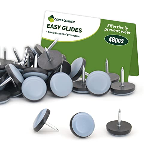 Chair Leg Floor Protectors 3/4'' Furniture Glides - Nail on Furniture Sliders Floor Protectors for Chairs
