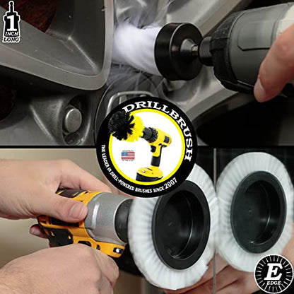 3 Pack Drill Brush Power Scrubber Cleaning Brush - Soft White Drill Brush Set - Car Detailing Kit - Cleaning Drill Brush Set for crevices and Hard to get to Areas - Power Scrubbing Brush for Drill - color: White