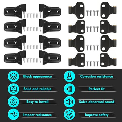 for Jeep Door Hinges Wrangler JL Inside and Outside 4 Door Hinge Assembly Kits Compatible with Jeep Wrangler JL & Gladiator JT 2018-2026 (16 Pcs w/ 36 Pcs Screws) - size: for Jeep JL (16Pcs)
