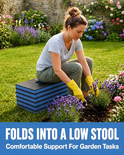Foldable EVA Utility Mat with Handle, Heavy Duty Mechanic Mat for Kneeling, Workouts, Garages, Gardening, Camping, Picnics, Outdoor Adventures and Home Gyms, Blue - color: Blue