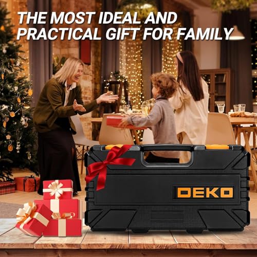 62-Piece Household Tool Set：Small Basic Home Tool Kit with Plastic Toolbox, Hand Tools with Storage Case DEKOPRO
