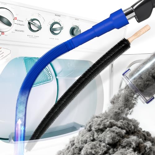 Holikme 2 Pieces Dryer Vent Cleaner Kit, Dryer Lint Vacuum Attachment and Flexible Dryer Lint Brush, Dryer Vent Vacuum Hose Attachment,Dark Blue - color: Dark Blue