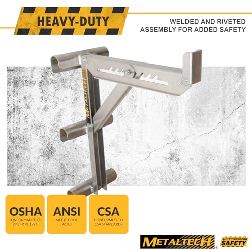 Metaltech 1 Unit 3-Rung Ladder Jack E-LJ30, Aluminum Jack for Scaffolding Extensions and Work Platforms, Scaffold, Masonry, Painting, Roofing Tool for Job Site and Home Improvement - size: 1 Unit 3 Rung