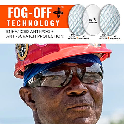 Three Dog Bakery Ergodyne Skullerz SAGA Anti Scratch Safety Glasses, Anti-Fog, ANSI z87.1, 13 Ounce (Pack of 1) - color: In/Outdoor Lens