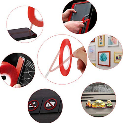 Kaisiking 2mm / 3mm / 5mm / 10mm x 25M Clear Heat Resistant Double Sided Tape Strong Adhesive Tape for Cell Phone, iPhone iPad, iMac, Electronic LCD Touch Screen Repair - size: 4pcs (2mm+3mm+5mm+10mm)