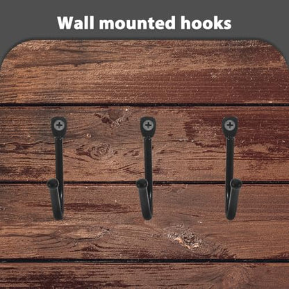 20pcs Heavy Duty Garage Wall Organizer Hooks for Tool and Garden Storage, Black Iron Strong Hanging Hooks for Garage and Outdoor Equipment