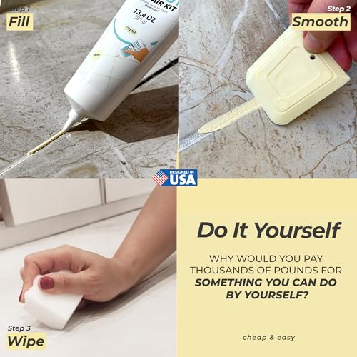 PentaUSA Tile Grout Repair Kit - Ceam Ivory Premixed Acrylic Sanded Grout, Water-Resistant Grout Filler for Bathroom&Shower, Kitchen Floor, Fast Drying, with Applicator, 13.4 oz (380g) - style: Cream Ivory
