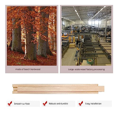 1 PCS Wooden Undermount Drawer Slides Classic Guide Center Mount Track 17.72 Inchs, Wood Drawer Glides Bottom Rails Replacement Kit
