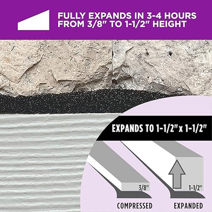 M-D Building Products 03115 1-1/2 in. Black Expandable Foam Platinum™ Weatherseal for Uneven Gaps - color: Black, size: 1-1/2 in.