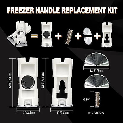 DA61-07540A DA61-08247A Freezer Door Handle Support Kit Refrigerator Replacement Handles Compatible with Samsung AP5578979 PS4145181 DA67-02787A 3160453 6009-001526, White