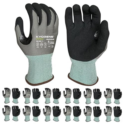 Armor Guys Cut Resistant Work Gloves Kyorene Pro Graphene 00-840 - ANSI Cut Level A4, Touchscreen Compatible, Large, 12 pairs - color: 12 Pairs (Large)