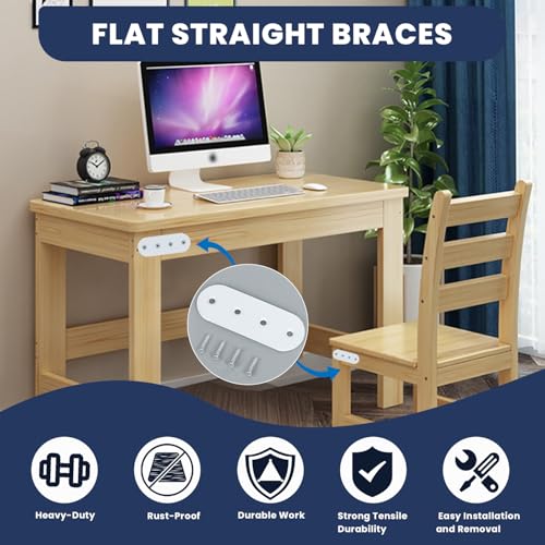 Alise 4 Pcs Flat Straight Brace Brackets Mending Plates Repair Fixing Bracket,6-1/2 Inch Stainless Steel White Finish - color: White Finish, size: 165mmX38mm